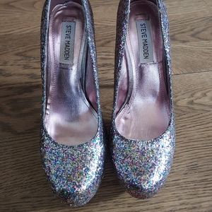 Steven Madden glittery heels